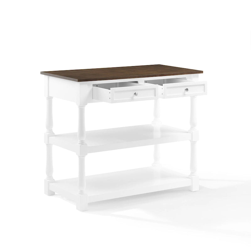 Isola da cucina con ripiano in legno - 23,63p x 42l x 36,25a