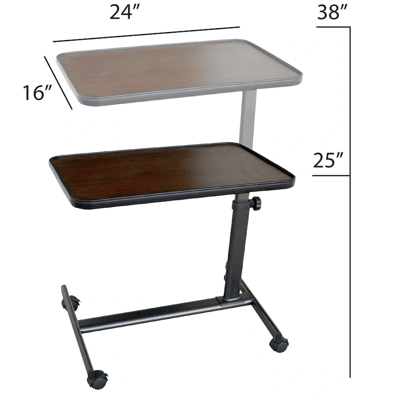 Tavolo da letto regolabile con ruote 61 x 41 cm.
