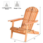Sedia a sdraio pieghevole in legno di eucalipto per esterni Adirondack