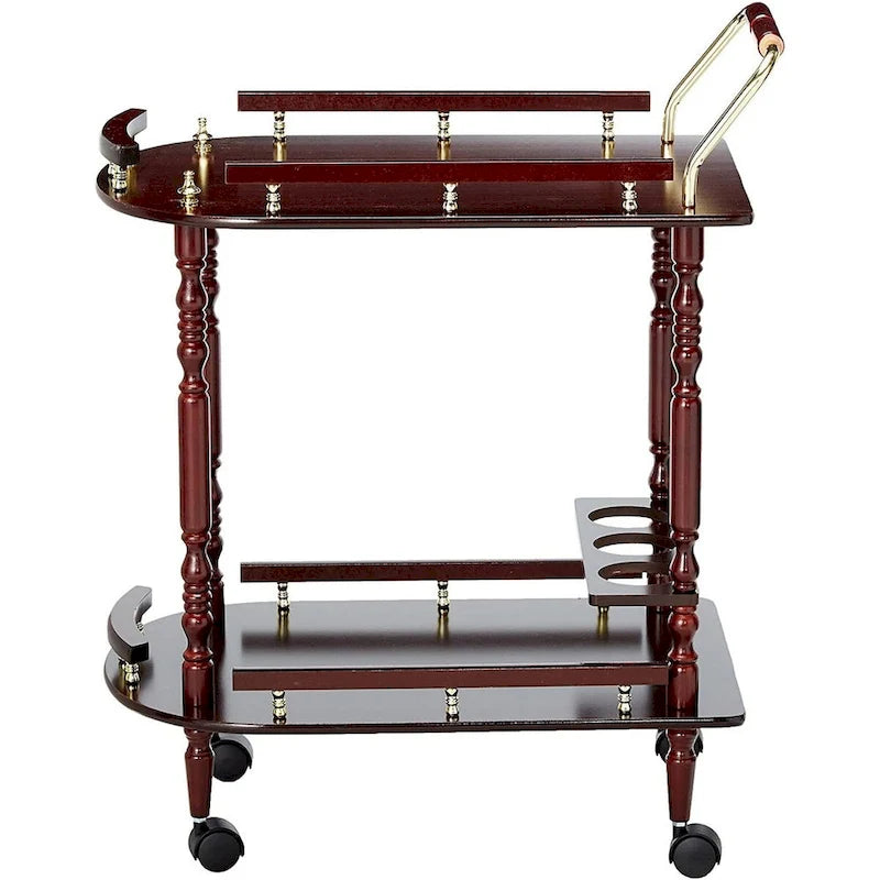 Carrello di servizio a 2 ripiani, marrone - 31.25 A x 24.75 L x 15.75 P Pollici