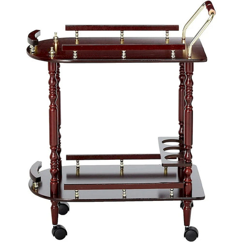 Carrello di servizio a 2 ripiani, marrone - 31.25 A x 24.75 L x 15.75 P Pollici