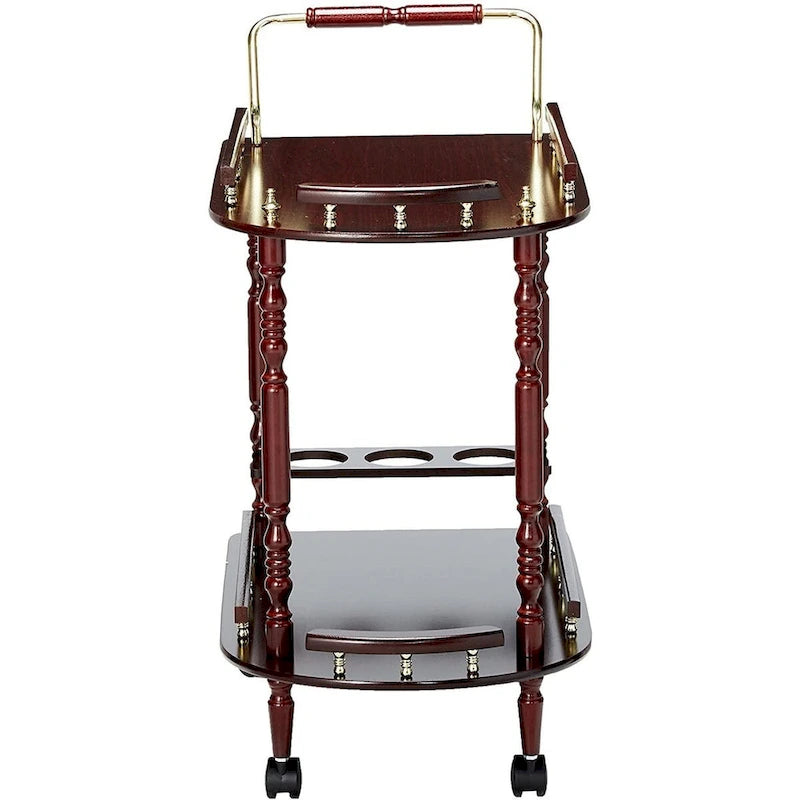 Carrello di servizio a 2 ripiani, marrone - 31.25 A x 24.75 L x 15.75 P Pollici