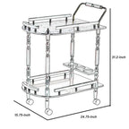 Carrello di servizio a 2 ripiani, marrone - 31.25 A x 24.75 L x 15.75 P Pollici