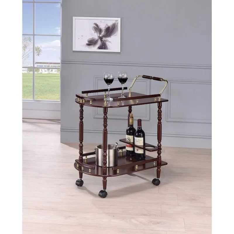 Carrello di servizio a 2 ripiani, marrone - 31.25 A x 24.75 L x 15.75 P Pollici