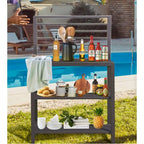 Isola cucina da esterno con contenitori