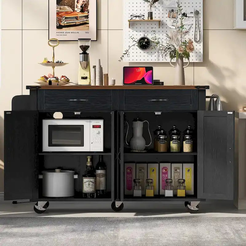 53.5 Isola da Cucina in Stile Rustico con Presa Elettrica