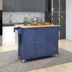 Isola Cucina Mobile con Ruote Bloccabili Armadietto - 134 x 75 x 93.5 cm