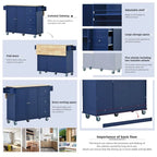 Isola Cucina Mobile con Ruote Bloccabili Armadietto - 134 x 75 x 93.5 cm