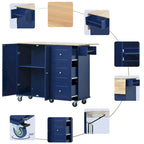 Isola Cucina Mobile con Ruote Bloccabili Armadietto - 134 x 75 x 93.5 cm