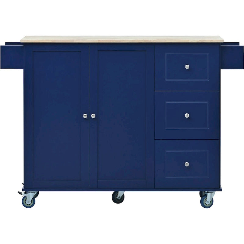 Isola Cucina Mobile con Ruote Bloccabili Armadietto - 134 x 75 x 93.5 cm