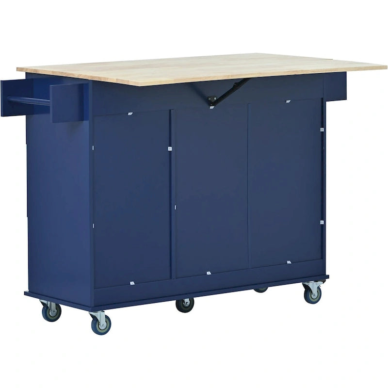 Isola Cucina Mobile con Ruote Bloccabili Armadietto - 134 x 75 x 93.5 cm