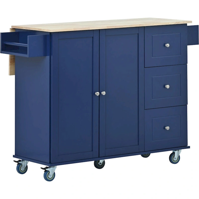 Isola Cucina Mobile con Ruote Bloccabili Armadietto - 134 x 75 x 93.5 cm