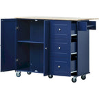 Isola Cucina Mobile con Ruote Bloccabili Armadietto - 134 x 75 x 93.5 cm
