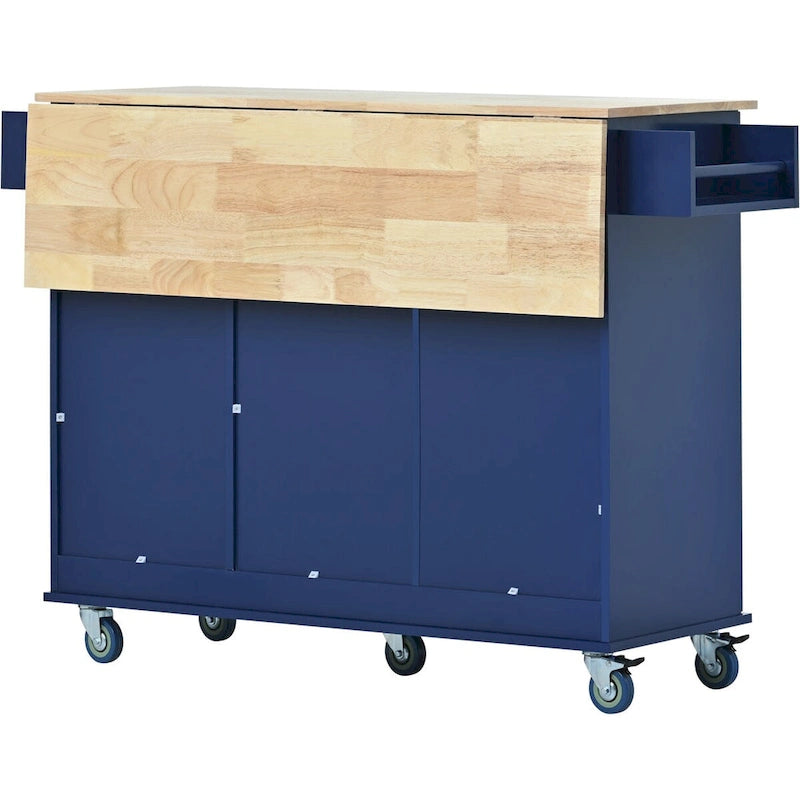 Isola Cucina Mobile con Ruote Bloccabili Armadietto - 134 x 75 x 93.5 cm