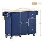 Isola Cucina Mobile con Ruote Bloccabili Armadietto - 134 x 75 x 93.5 cm
