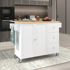 Isola Cucina Mobile con Ruote Bloccabili Armadietto - 134 x 75 x 93.5 cm