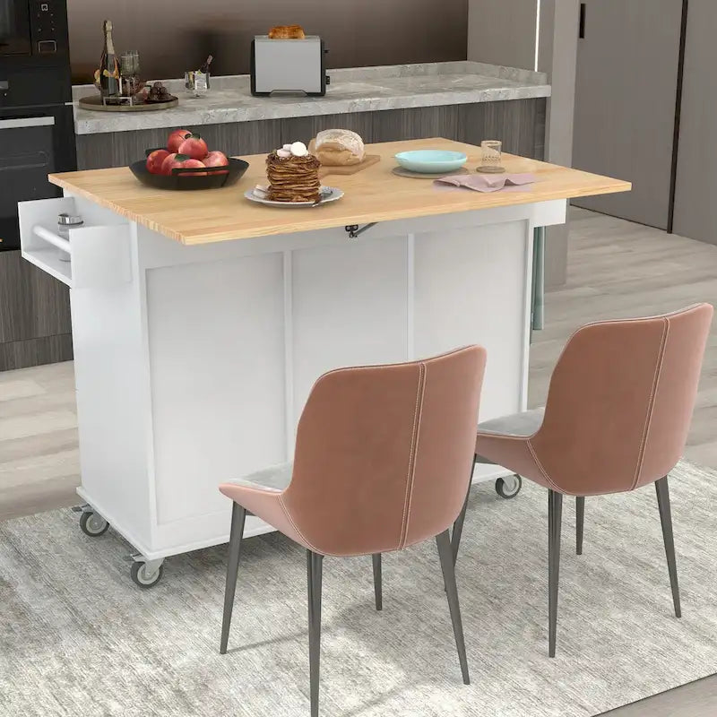 Isola Cucina Mobile con Ruote Bloccabili Armadietto - 134 x 75 x 93.5 cm