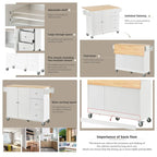 Isola Cucina Mobile con Ruote Bloccabili Armadietto - 134 x 75 x 93.5 cm