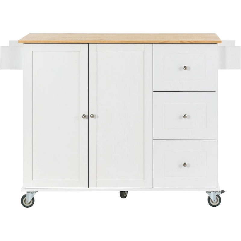 Isola Cucina Mobile con Ruote Bloccabili Armadietto - 134 x 75 x 93.5 cm