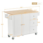 Isola Cucina Mobile con Ruote Bloccabili Armadietto - 134 x 75 x 93.5 cm