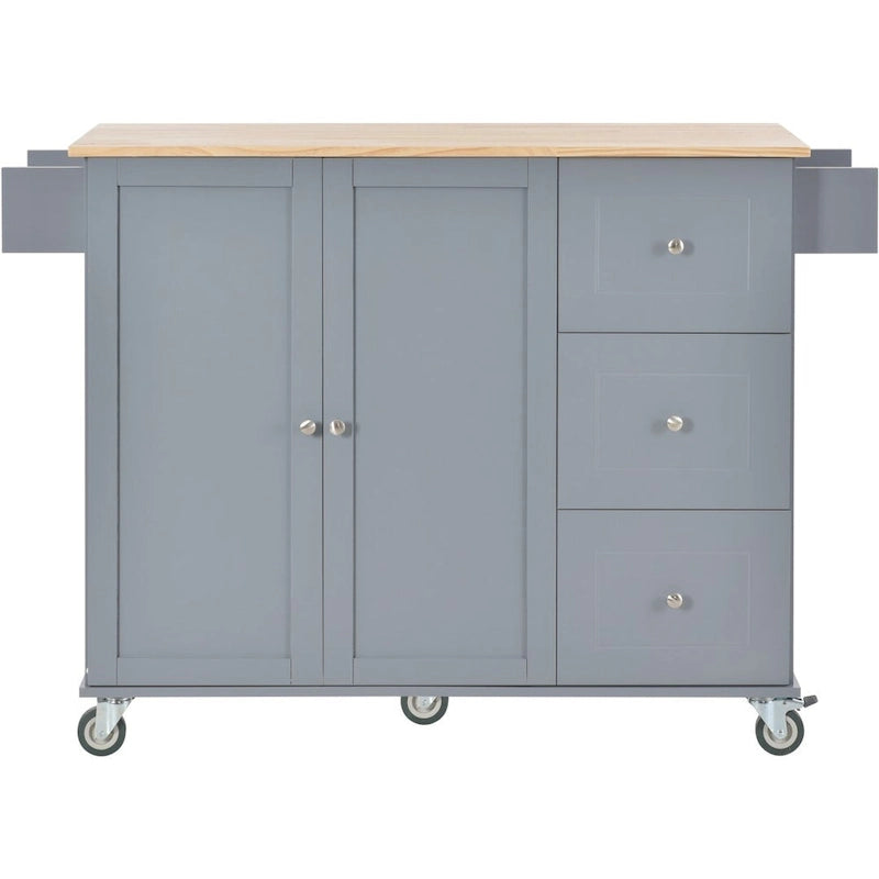 Isola Cucina Mobile con Ruote Bloccabili Armadietto - 134 x 75 x 93.5 cm