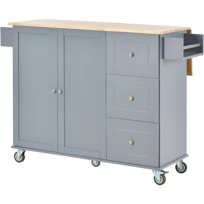 Isola Cucina Mobile con Ruote Bloccabili Armadietto - 134 x 75 x 93.5 cm