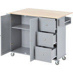 Isola Cucina Mobile con Ruote Bloccabili Armadietto - 134 x 75 x 93.5 cm