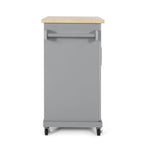 Carrello da cucina contemporaneo in legno con rotelle e contenitore di