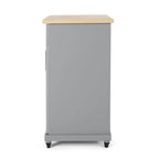 Carrello da cucina contemporaneo in legno con rotelle e contenitore di