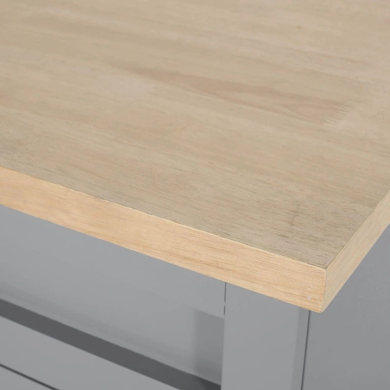 Carrello da cucina contemporaneo in legno con rotelle e contenitore di