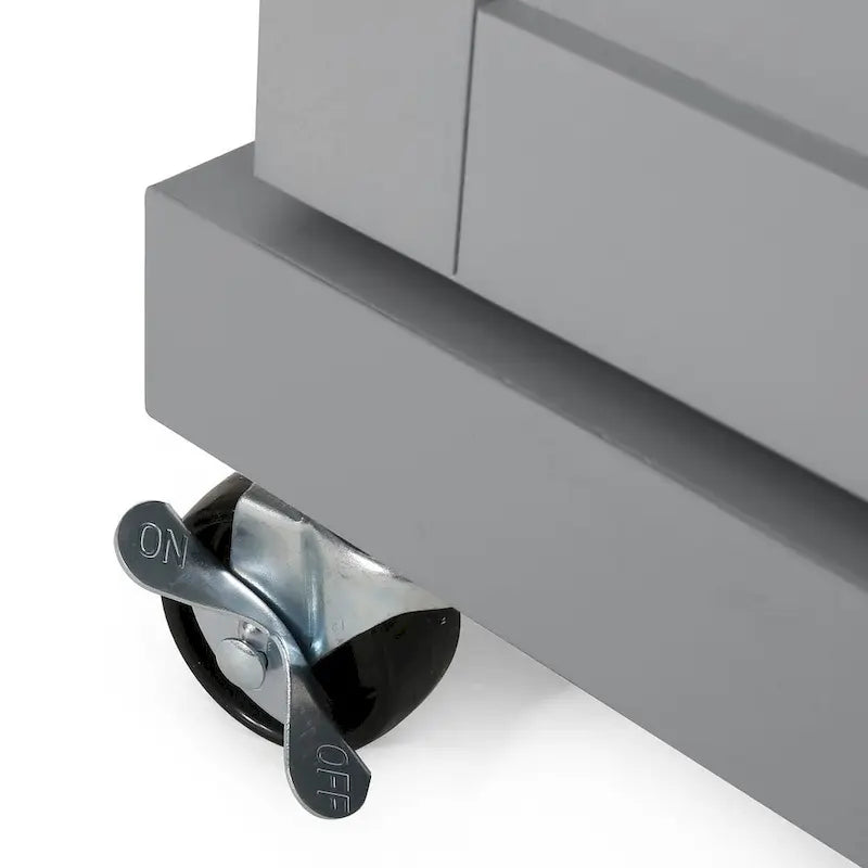 Carrello da cucina contemporaneo in legno con rotelle e contenitore di