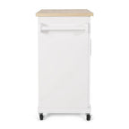 Carrello da cucina contemporaneo in legno con rotelle e contenitore di