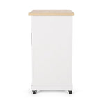 Carrello da cucina contemporaneo in legno con rotelle e contenitore di
