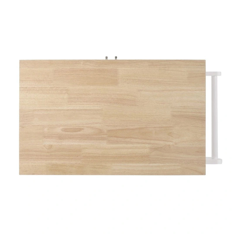 Carrello da cucina contemporaneo in legno con rotelle e contenitore di