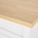 Carrello da cucina contemporaneo in legno con rotelle e contenitore di