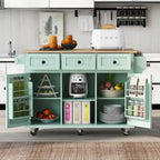 Carrello da cucina con isola con ruote a ribalta, Scaffali portaoggetti