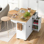 Isola da Cucina Moderna Versatile 53.9 W con Ante a Scomparsa e Armadietti a 3 Cassetti