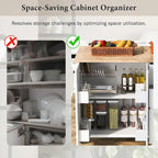 Isola da Cucina Moderna Versatile 53.9 W con Ante a Scomparsa e Armadietti a 3 Cassetti