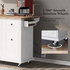 Isola da Cucina Moderna Versatile 53.9 W con Ante a Scomparsa e Armadietti a 3 Cassetti