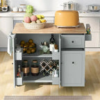 Isola da Cucina Moderna Versatile 53.9 W con Ante a Scomparsa e Armadietti a 3 Cassetti
