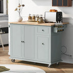 Isola da Cucina Moderna Versatile 53.9 W con Ante a Scomparsa e Armadietti a 3 Cassetti