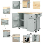 Isola da Cucina Moderna Versatile 53.9 W con Ante a Scomparsa e Armadietti a 3 Cassetti