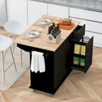 Isola da Cucina Moderna Versatile 53.9 W con Ante a Scomparsa e Armadietti a 3 Cassetti