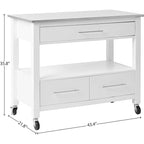 Carrello da cucina, acciaio inossidabile e bianco