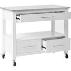 Carrello da cucina, acciaio inossidabile e bianco