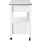 Carrello da cucina, acciaio inossidabile e bianco