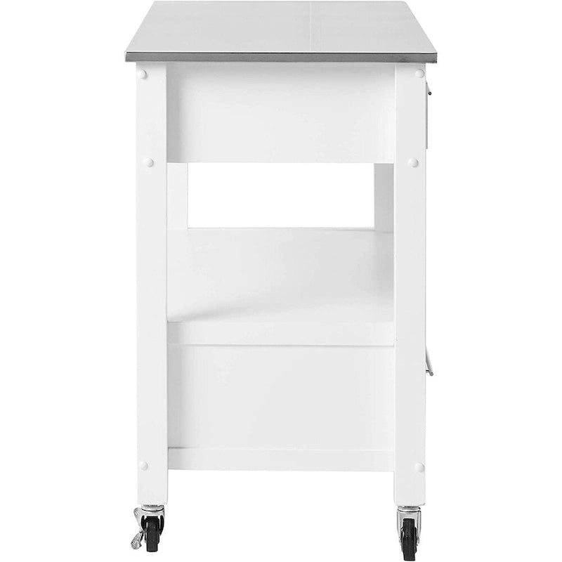 Carrello da cucina, acciaio inossidabile e bianco