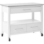 Carrello da cucina, acciaio inossidabile e bianco
