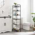 Carrello Portatutto Sottile, Carrello Contenitore Multifunzione, Scaffale Mobile con Ruote Bloccabili