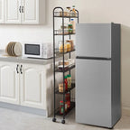 Carrello Portatutto Sottile, Carrello Contenitore Multifunzione, Scaffale Mobile con Ruote Bloccabili